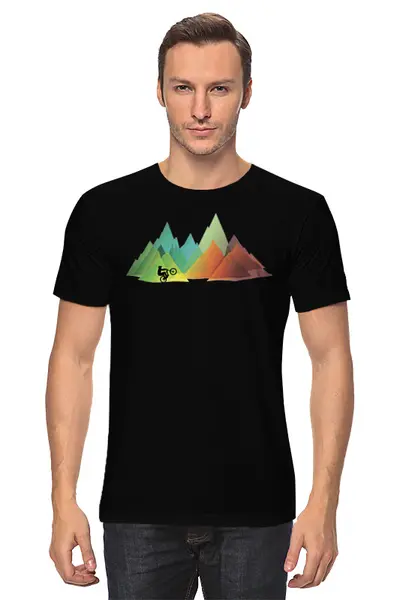 Заказать мужскую футболку в Москве. Футболка классическая Mountain Bike от oneredfoxstore@gmail.com - готовые дизайны и нанесение принтов.