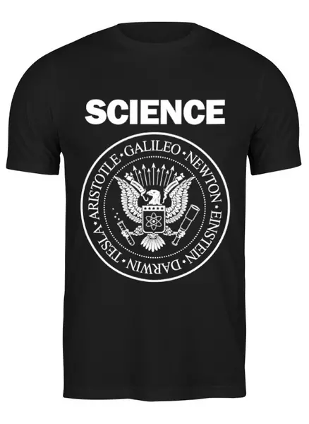 Заказать мужскую футболку в Москве. Футболка классическая Наука от geekbox - готовые дизайны и нанесение принтов.
