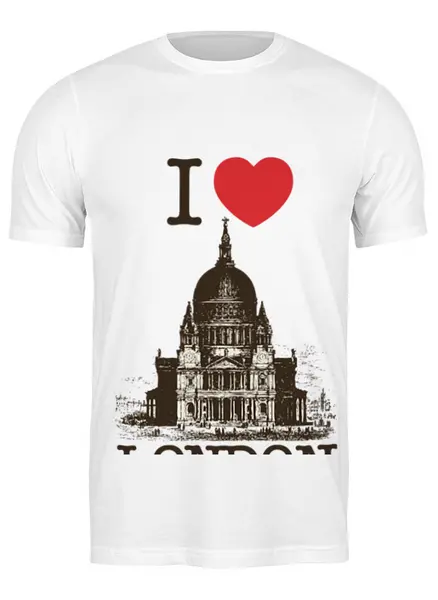 Заказать мужскую футболку в Москве. Футболка классическая Я люблю Лондон от Celluloid - готовые дизайны и нанесение принтов.