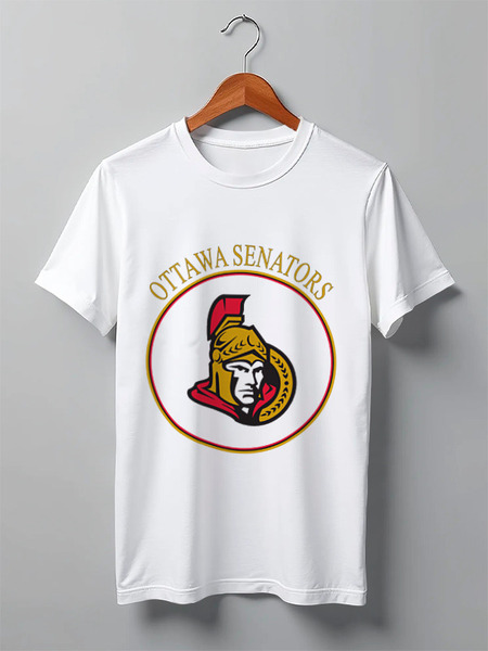 Заказать мужскую футболку в Москве. Футболка классическая Ottawa Senators от kspsshop - готовые дизайны и нанесение принтов.