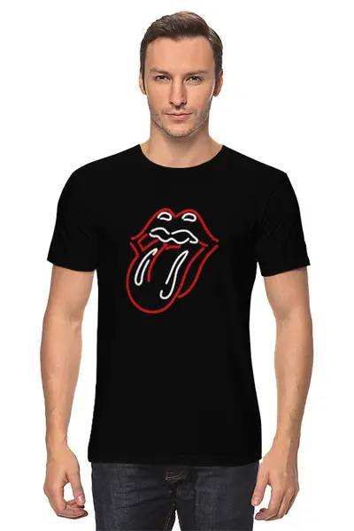 Заказать мужскую футболку в Москве. Футболка классическая The Rolling Stones от Just kidding - готовые дизайны и нанесение принтов.
