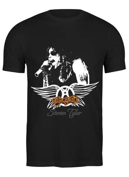 Заказать мужскую футболку в Москве. Футболка классическая Aerosmith от Павел - готовые дизайны и нанесение принтов.