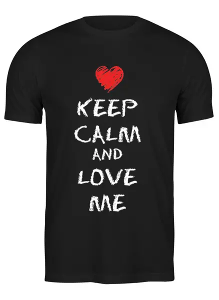 Заказать мужскую футболку в Москве. Футболка классическая Love Me от Just kidding - готовые дизайны и нанесение принтов.