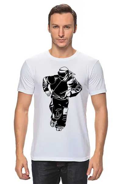 Заказать мужскую футболку в Москве. Футболка классическая Пейнтболист от anna_bell - готовые дизайны и нанесение принтов.