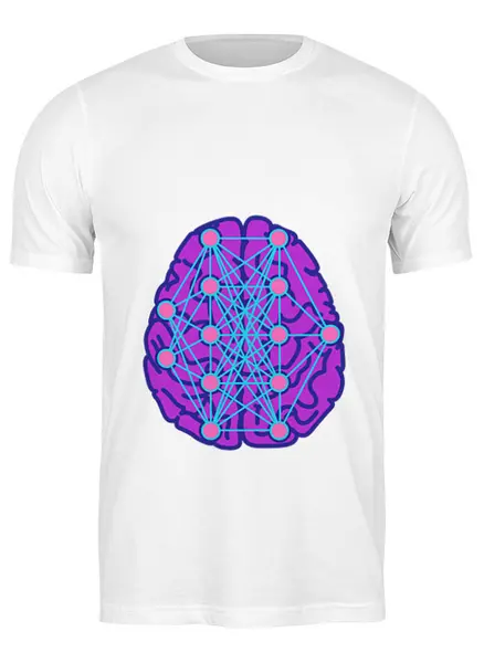 Заказать мужскую футболку в Москве. Футболка классическая Neural Network от Sitting Dog - готовые дизайны и нанесение принтов.