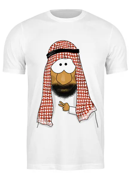 Заказать мужскую футболку в Москве. Футболка классическая Салям из арабистана! от notesinthemargin@yandex.ru - готовые дизайны и нанесение принтов.