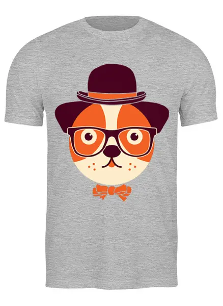 Заказать мужскую футболку в Москве. Футболка классическая Собака в очках от originals - готовые дизайны и нанесение принтов.
