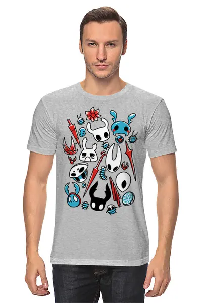 Заказать мужскую футболку в Москве. Футболка классическая Hollow Knight от geekbox - готовые дизайны и нанесение принтов.