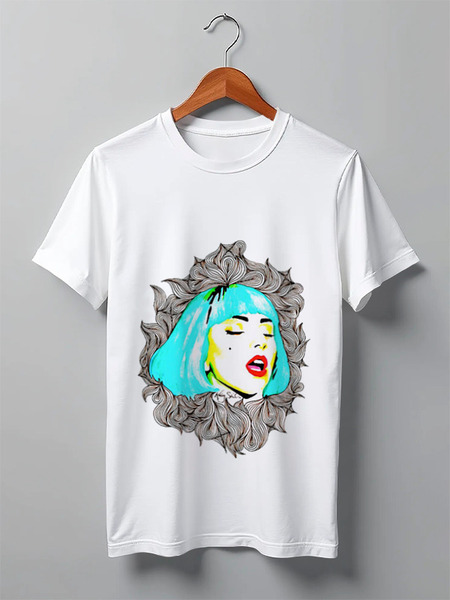 Заказать мужскую футболку в Москве. Футболка классическая Lady Gaga от tatianany - готовые дизайны и нанесение принтов.