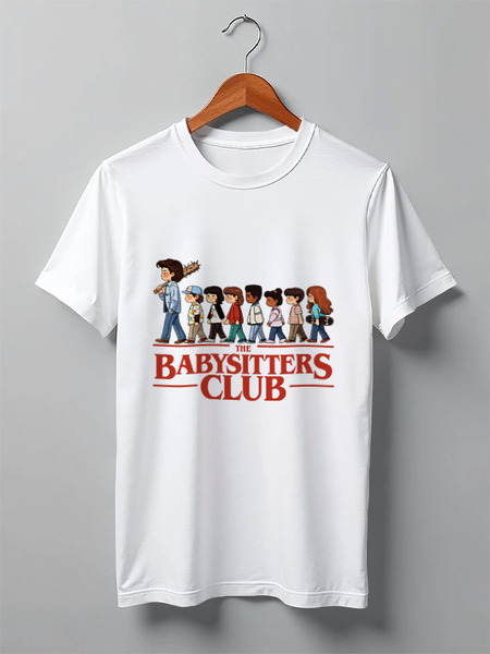 Заказать мужскую футболку в Москве. Футболка классическая Babysitters Club от d_ari.design@mail.ru - готовые дизайны и нанесение принтов.