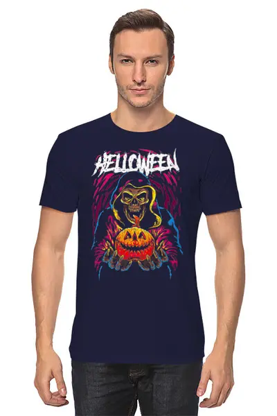 Заказать мужскую футболку в Москве. Футболка классическая ☠ HalloweeN ☠ от balden - готовые дизайны и нанесение принтов.