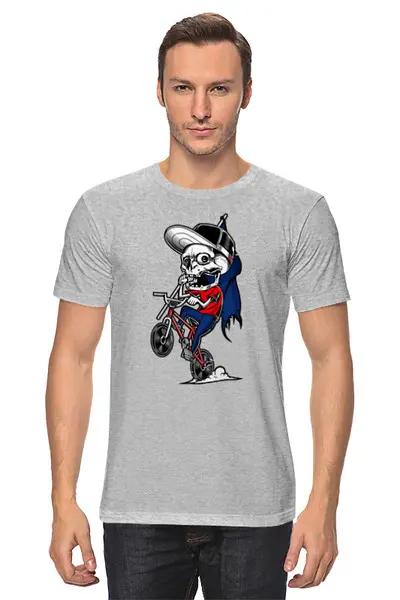 Заказать мужскую футболку в Москве. Футболка классическая Скелетончик  от T-shirt print  - готовые дизайны и нанесение принтов.