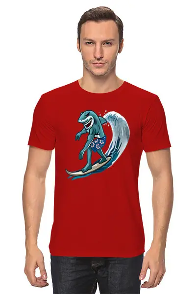 Заказать мужскую футболку в Москве. Футболка классическая Серфингист от T-shirt print  - готовые дизайны и нанесение принтов.