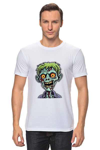 Заказать мужскую футболку в Москве. Футболка классическая Зловещий Зомби от datoxy@ukr.net - готовые дизайны и нанесение принтов.