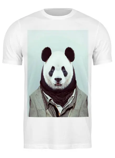 Заказать мужскую футболку в Москве. Футболка классическая Деловая панда от anna_bell - готовые дизайны и нанесение принтов.