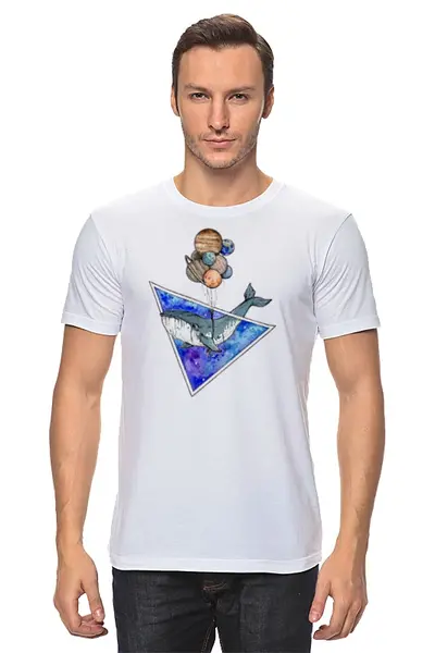 Заказать мужскую футболку в Москве. Футболка классическая Кит и планеты от 4erta - готовые дизайны и нанесение принтов.