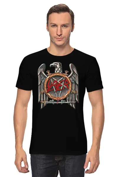 Заказать мужскую футболку в Москве. Футболка классическая Slayer от Leichenwagen - готовые дизайны и нанесение принтов.