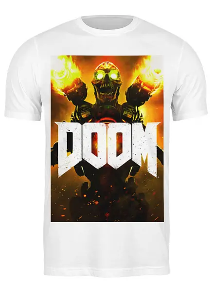 Заказать мужскую футболку в Москве. Футболка классическая Doom 4 от scoopysmith - готовые дизайны и нанесение принтов.