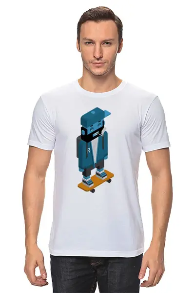 Заказать мужскую футболку в Москве. Футболка классическая Skateboarder от татьяна стрелкова - готовые дизайны и нанесение принтов.