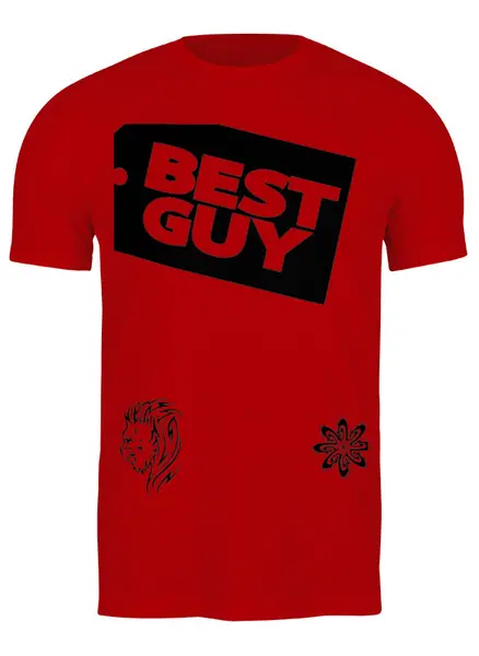 Заказать мужскую футболку в Москве. Футболка классическая фудболка (BEST GUY) от лёхи от Максик Параелов - готовые дизайны и нанесение принтов.