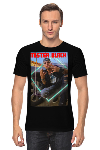 Заказать мужскую футболку в Москве. Футболка классическая Mister Black от Екатерина Смирнова - готовые дизайны и нанесение принтов.
