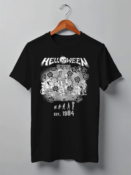Заказать мужскую футболку в Москве. Футболка классическая Helloween ( rock band ) от Leichenwagen - готовые дизайны и нанесение принтов.