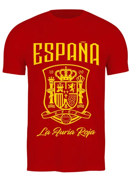 Заказать мужскую футболку в Москве. Футболка классическая Сборная Испании от geekbox - готовые дизайны и нанесение принтов.