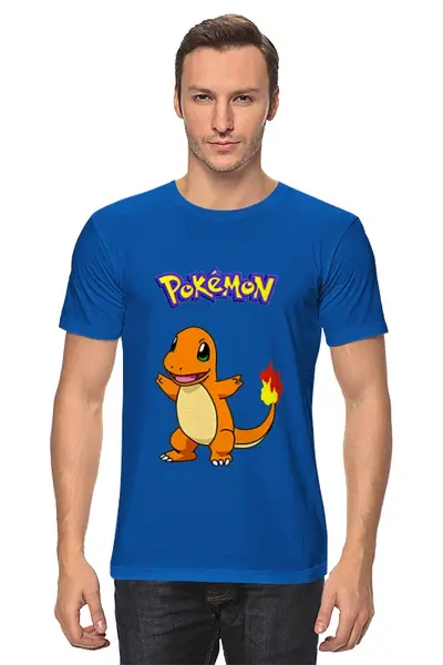 Заказать мужскую футболку в Москве. Футболка классическая PoKeMon Charmander от EDJEY  - готовые дизайны и нанесение принтов.