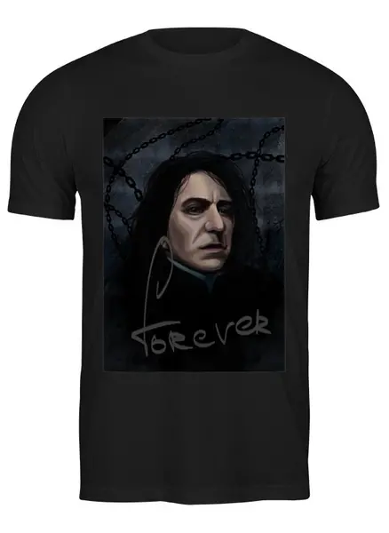 Заказать мужскую футболку в Москве. Футболка классическая Severus Snape "Forever" от En Joy - готовые дизайны и нанесение принтов.