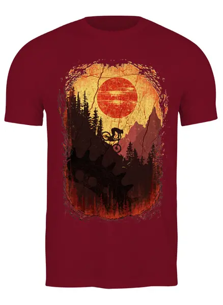 Заказать мужскую футболку в Москве. Футболка классическая Mountain Bike от oneredfoxstore@gmail.com - готовые дизайны и нанесение принтов.