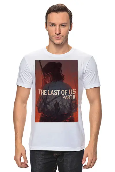 Заказать мужскую футболку в Москве. Футболка классическая The last of us 2 от GeekFox  - готовые дизайны и нанесение принтов.