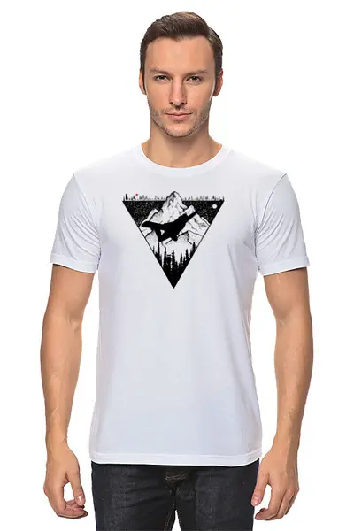 Заказать мужскую футболку в Москве. Футболка классическая Mountain от oneredfoxstore@gmail.com - готовые дизайны и нанесение принтов.
