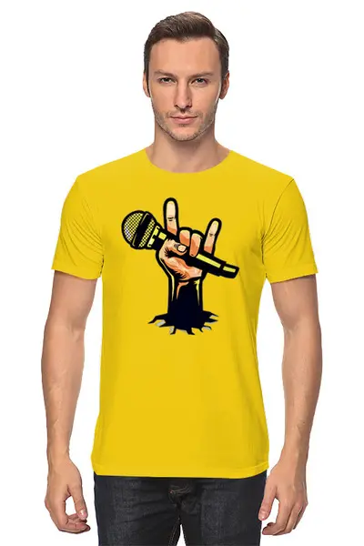 Заказать мужскую футболку в Москве. Футболка классическая Рок музыка от T-shirt print  - готовые дизайны и нанесение принтов.
