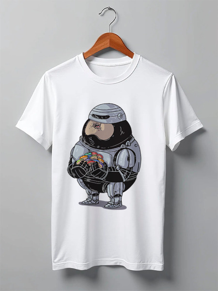 Заказать мужскую футболку в Москве. Футболка классическая Fat Robocop от priceless - готовые дизайны и нанесение принтов.