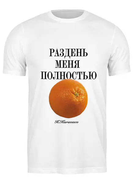 Заказать мужскую футболку в Москве. Футболка классическая Раздень меня Новогодняя от Design Ministry - готовые дизайны и нанесение принтов.