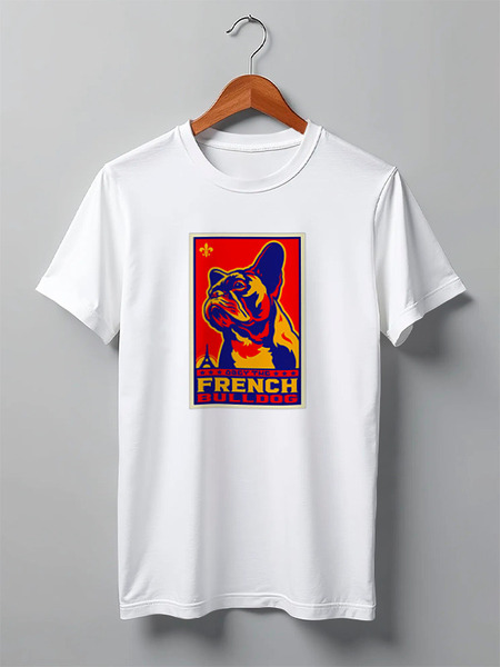 Заказать мужскую футболку в Москве. Футболка классическая Собака: FRENCH BULLDOG от Виктор Гришин - готовые дизайны и нанесение принтов.