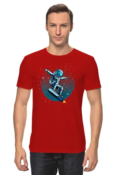 Заказать мужскую футболку в Москве. Футболка классическая Астронавт    от T-shirt print  - готовые дизайны и нанесение принтов.
