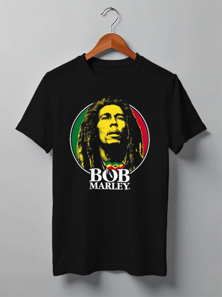 Заказать мужскую футболку в Москве. Футболка классическая Bob Marley от inPrintio - готовые дизайны и нанесение принтов.