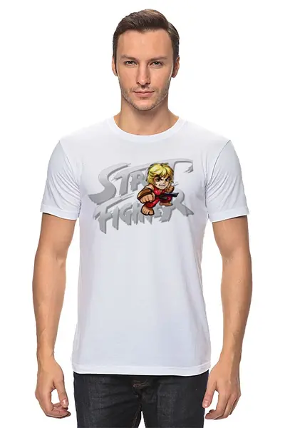 Заказать мужскую футболку в Москве. Футболка классическая Street Fighter #mini Ken от StreetMag - готовые дизайны и нанесение принтов.