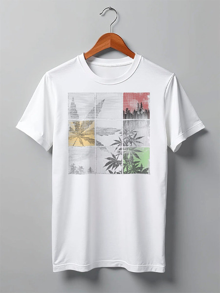 Заказать мужскую футболку в Москве. Футболка классическая Weed Colors от oneredfoxstore@gmail.com - готовые дизайны и нанесение принтов.