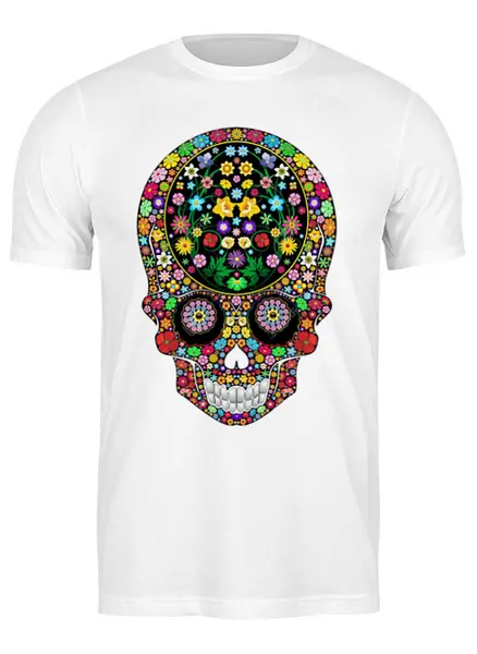 Заказать мужскую футболку в Москве. Футболка классическая череп от DenTen - готовые дизайны и нанесение принтов.