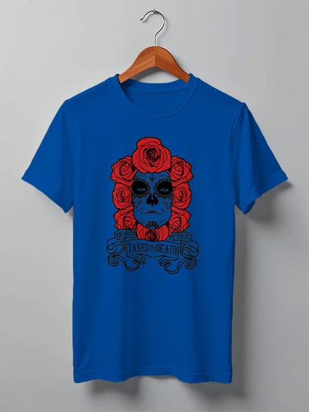 Заказать мужскую футболку в Москве. Футболка классическая Born Free Taxed to Death от OEX design - готовые дизайны и нанесение принтов.