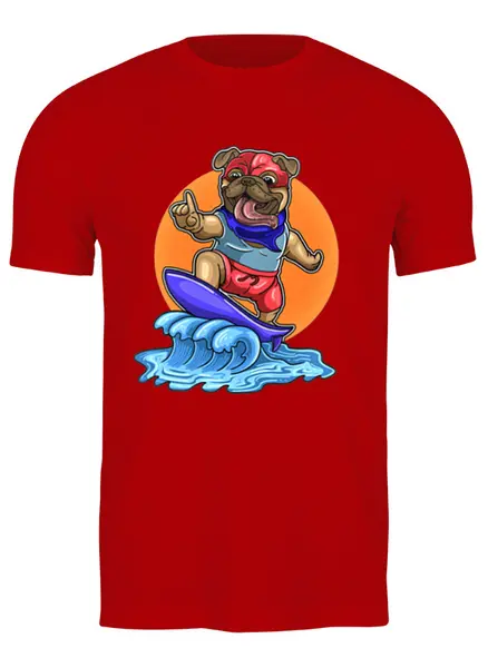 Заказать мужскую футболку в Москве. Футболка классическая Серфинг  от T-shirt print  - готовые дизайны и нанесение принтов.