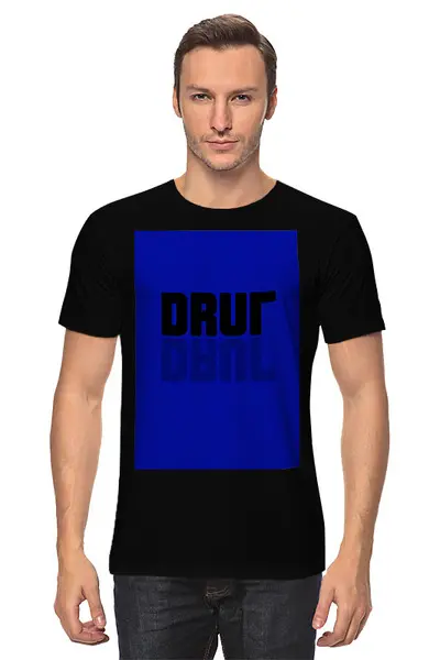Заказать мужскую футболку в Москве. Футболка классическая DRUГ SQUAD  от dburtsaev@mail.ru - готовые дизайны и нанесение принтов.