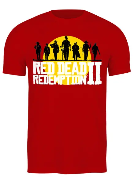 Заказать мужскую футболку в Москве. Футболка классическая Red Dead Redemption 2 от balden - готовые дизайны и нанесение принтов.