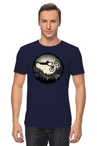 Заказать мужскую футболку в Москве. Футболка классическая Mountain Bike от oneredfoxstore@gmail.com - готовые дизайны и нанесение принтов.