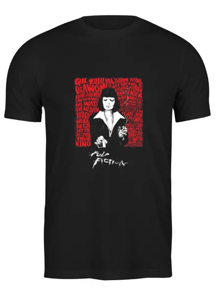 Заказать мужскую футболку в Москве. Футболка классическая Pulp Fiction black от KinoArt - готовые дизайны и нанесение принтов.