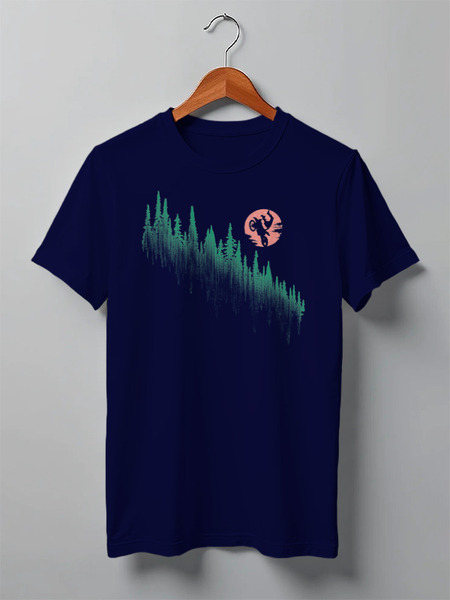Заказать мужскую футболку в Москве. Футболка классическая Moon Rider от oneredfoxstore@gmail.com - готовые дизайны и нанесение принтов.