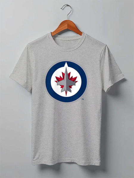 Заказать мужскую футболку в Москве. Футболка классическая Winnipeg Jets / NHL Canada от KinoArt - готовые дизайны и нанесение принтов.