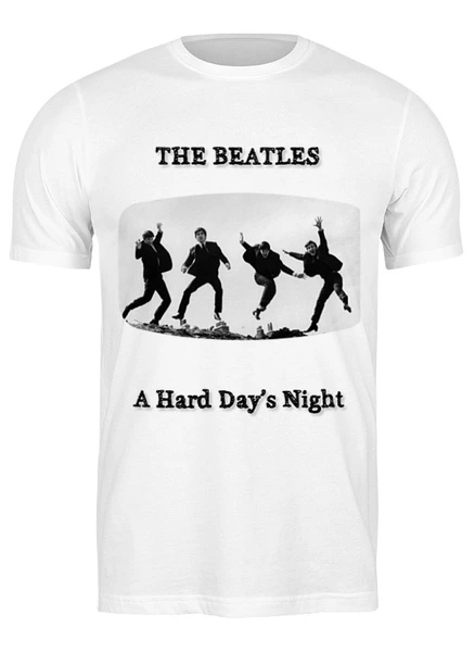 Заказать мужскую футболку в Москве. Футболка классическая A Hard Day’s Night от Александр  - готовые дизайны и нанесение принтов.